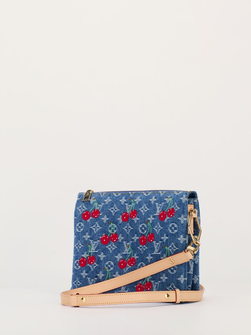 Takashi Murakami PM Cherry Coussin Denim Bag