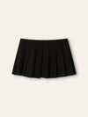 Black Re-Nylon Pleated Mini Skirt With SHW