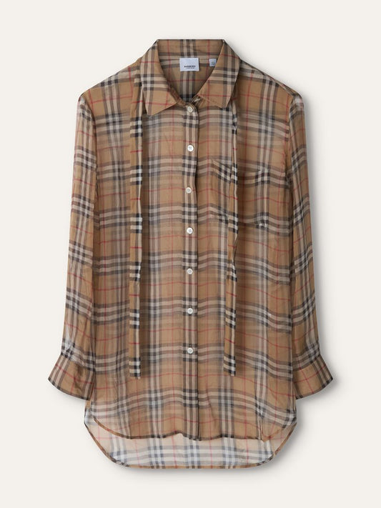 Check Silk Blouse 12