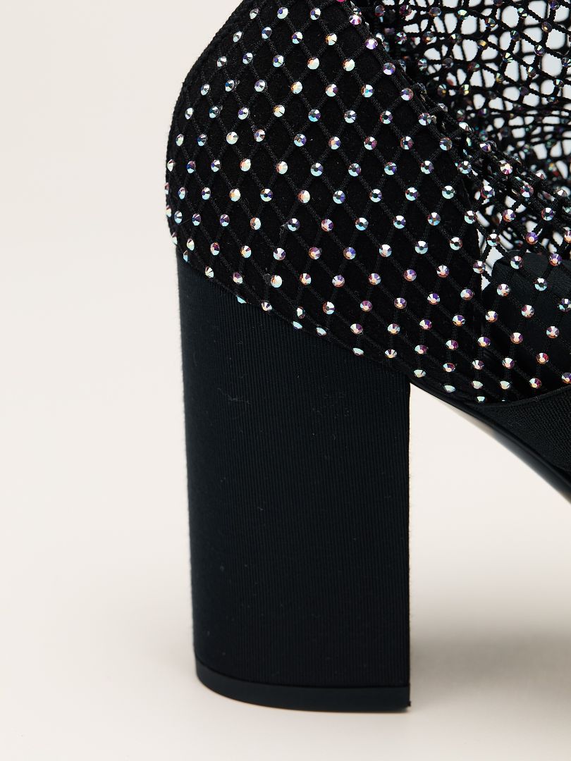 Black Resille Strass Mesh Mary Jane Boot
