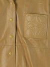 Mustard Anagram Patch Leather Blouse & Short Set