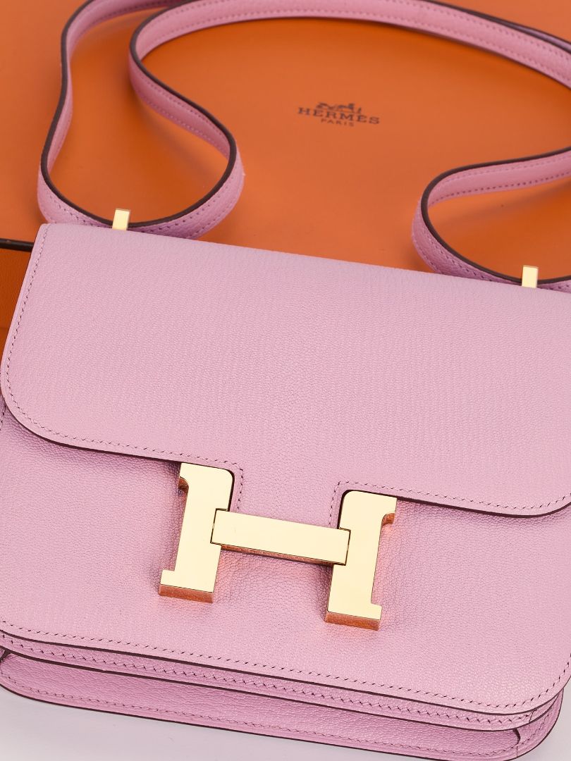Constance 18 Mauve Sylvestre Chevre Mysore Leather With Rose Gold Hardware 2022 U Stamp