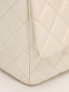 White Maxi Quilted Caviar Flap Bag With SHW