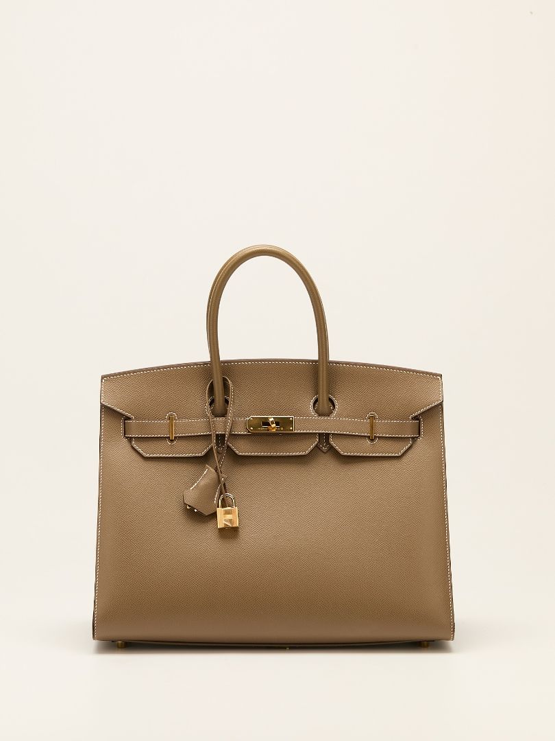 Birkin 35 Etoupe Veau Sellier Epsom With GHW 2021 Z Stamp