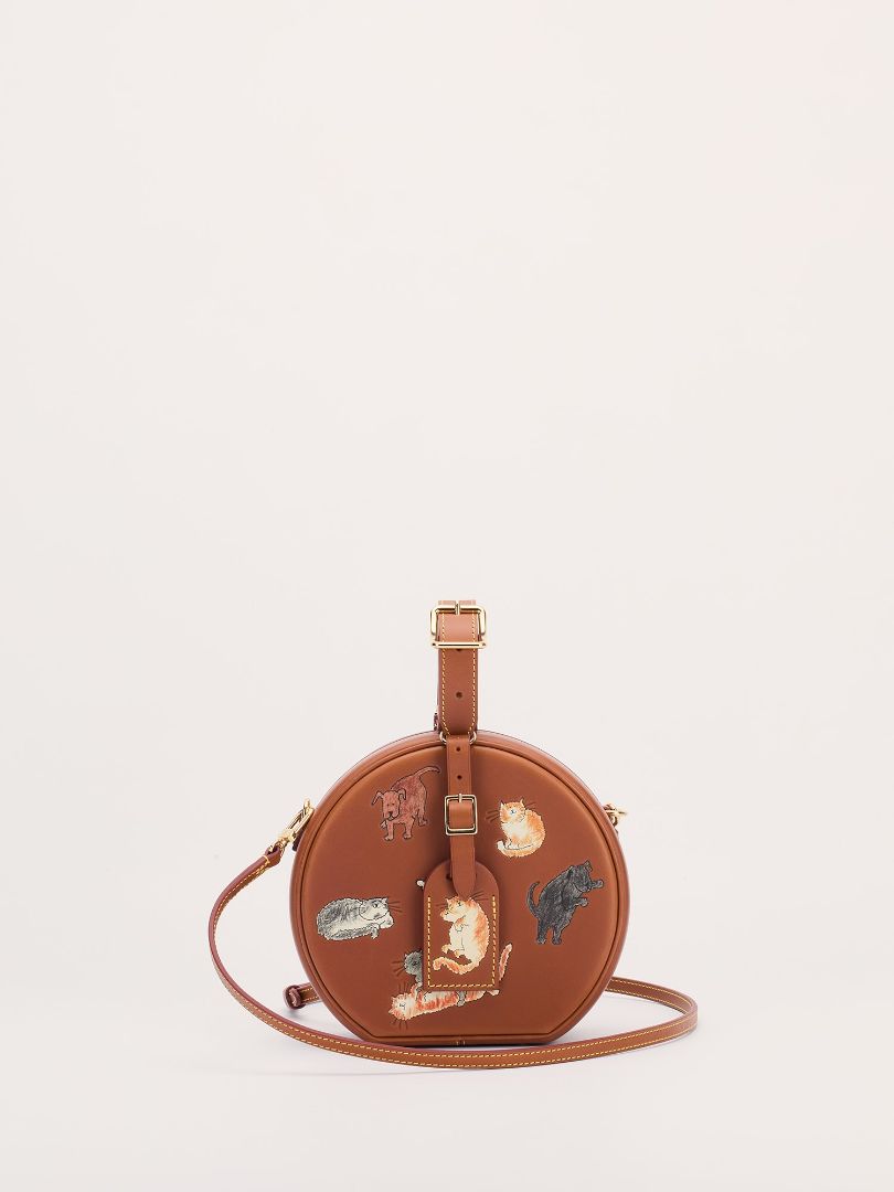 Brown Petite Boite Chapeau Catogram Bag With GHW