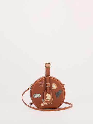Brown Petite Boite Chapeau Catogram Bag With GHW