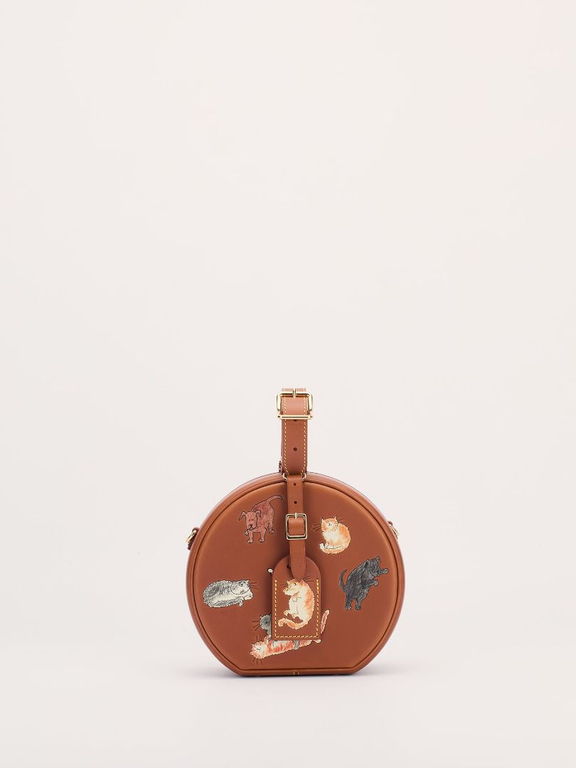 Brown Petite Boite Chapeau Catogram Bag With GHW