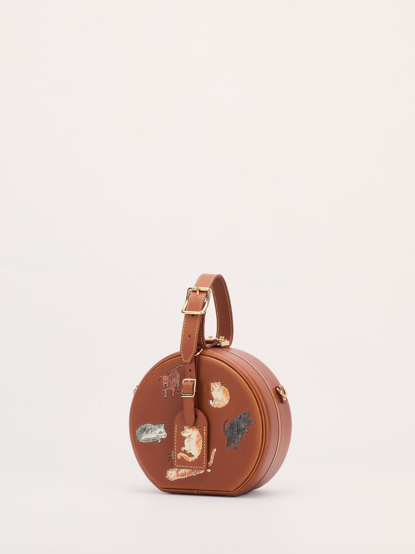 Brown Petite Boite Chapeau Catogram Bag With GHW