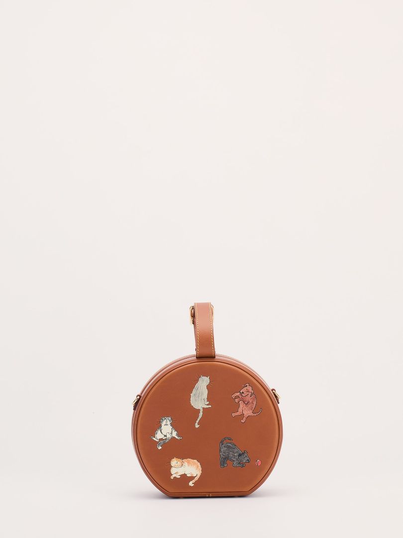 Brown Petite Boite Chapeau Catogram Bag With GHW