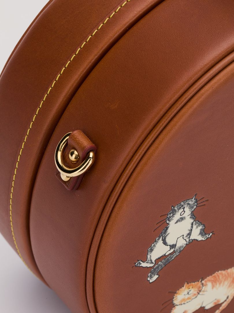 Brown Petite Boite Chapeau Catogram Bag With GHW