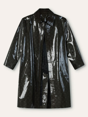 Brown & Multi Patent Leather Monogram Coat