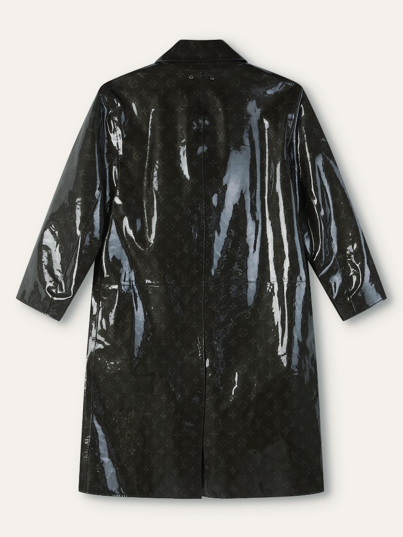 Brown & Multi Patent Leather Monogram Coat