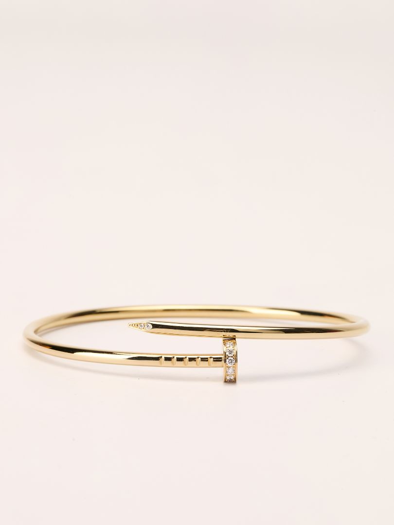 Yellow Gold Juste un Clou Bracelet Small Model Diamonds