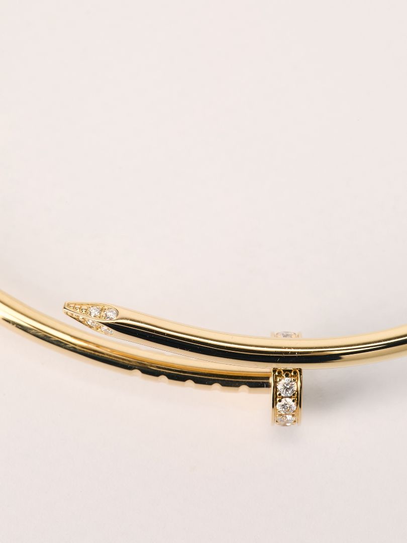 Yellow Gold Juste un Clou Bracelet Small Model Diamonds