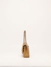 Beige Clair Medium Classic Double Flap Bag With SHW