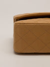 Beige Clair Medium Classic Double Flap Bag With SHW