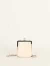 White Acrylic Kiss Clutch With SHW