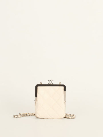 White Acrylic Kiss Clutch With SHW