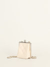 White Acrylic Kiss Clutch With SHW