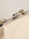 White Acrylic Kiss Clutch With SHW