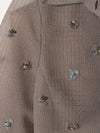 2021 Mauve Sheer Beaded Jacket, Bralette & Skirt Set