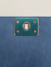 Metallic Blue Old Medium Quilted Boy Bag With SHW