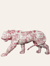 White & Red Toile De Jouy Fiberglass Tiger