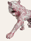 White & Red Toile De Jouy Fiberglass Tiger
