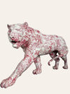 White & Red Toile De Jouy Fiberglass Tiger