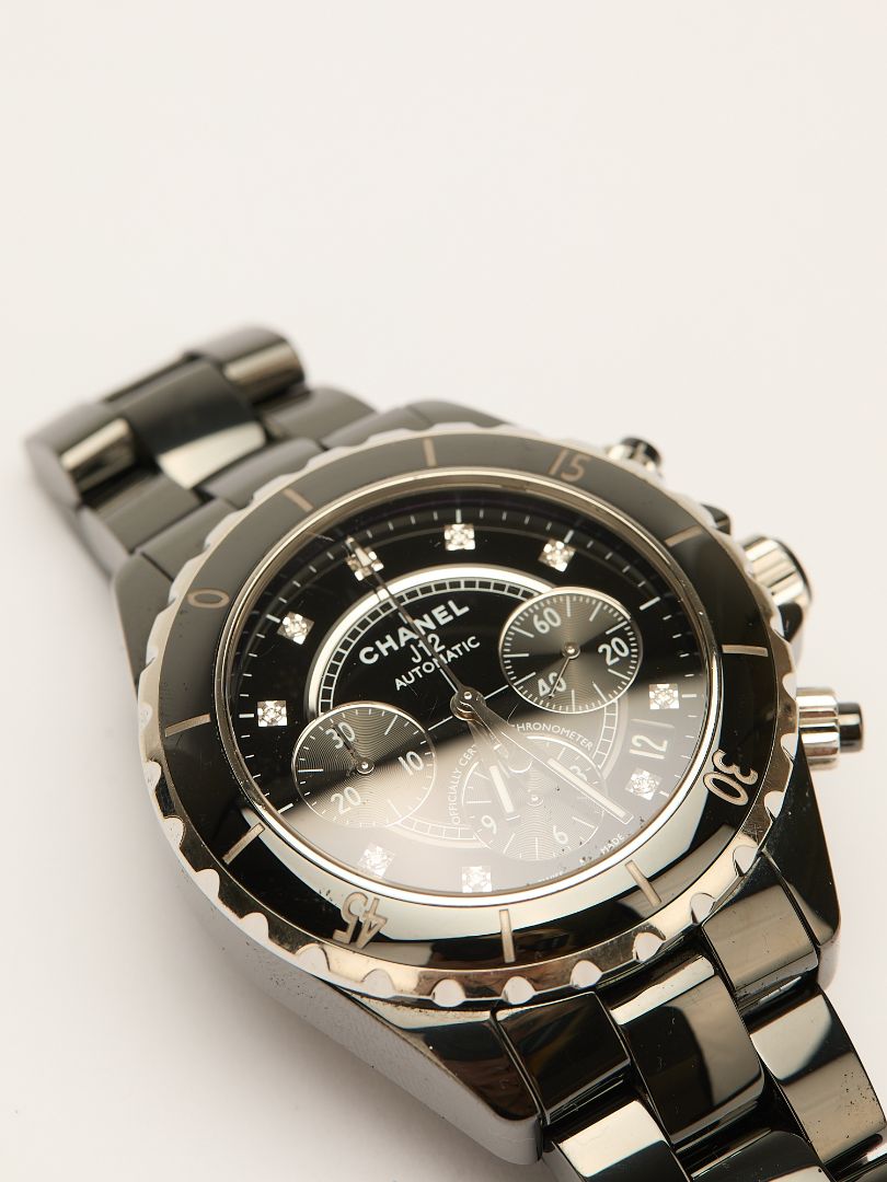Black Ceramic J12 Chronograph with a Diamond Dial 41mm