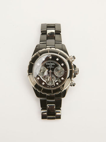 Black Ceramic J12 Chronograph with a Diamond Dial 41mm