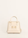 Ivory Small 1955 Horsebit Top Handle Bag With GHW