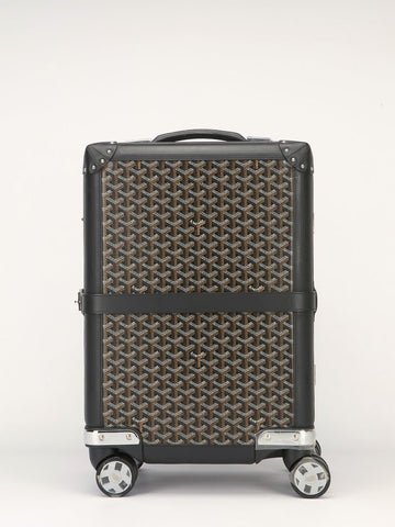 Black Bourget Trolley PM Suitcase With Black Leather Trim