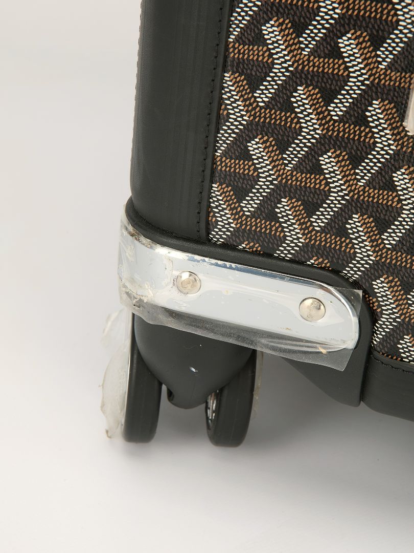 Black Bourget Trolley PM Suitcase With Black Leather Trim