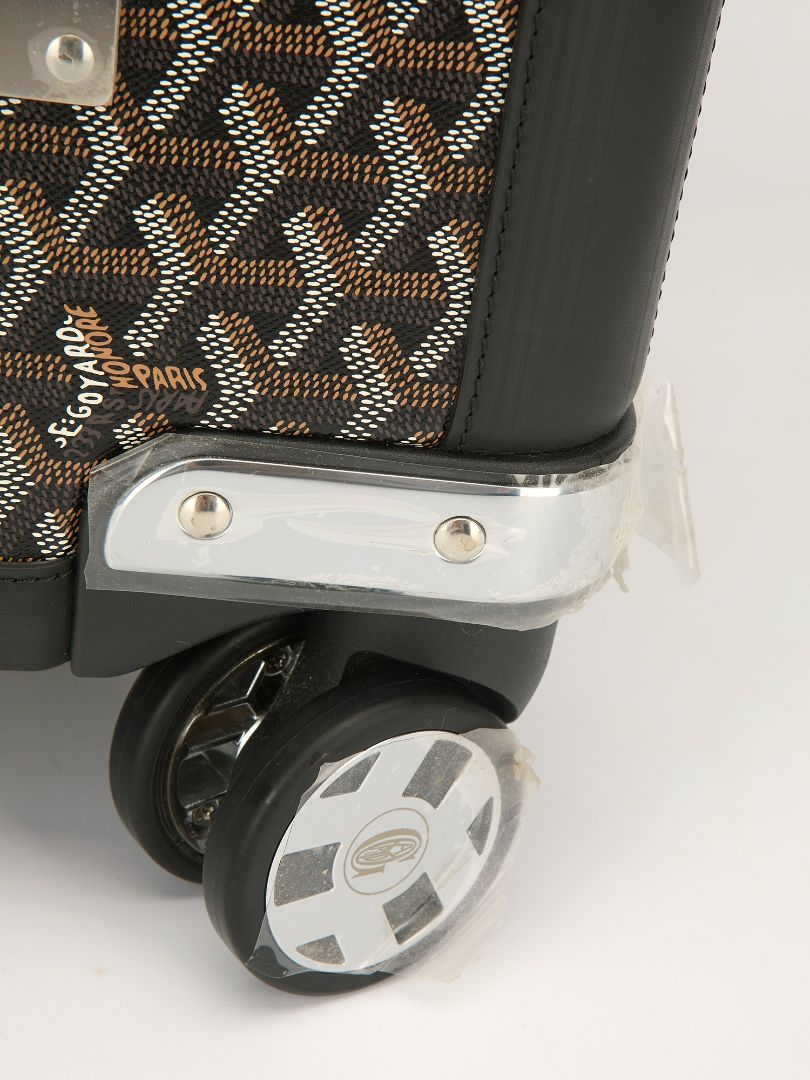 Black Bourget Trolley PM Suitcase With Black Leather Trim
