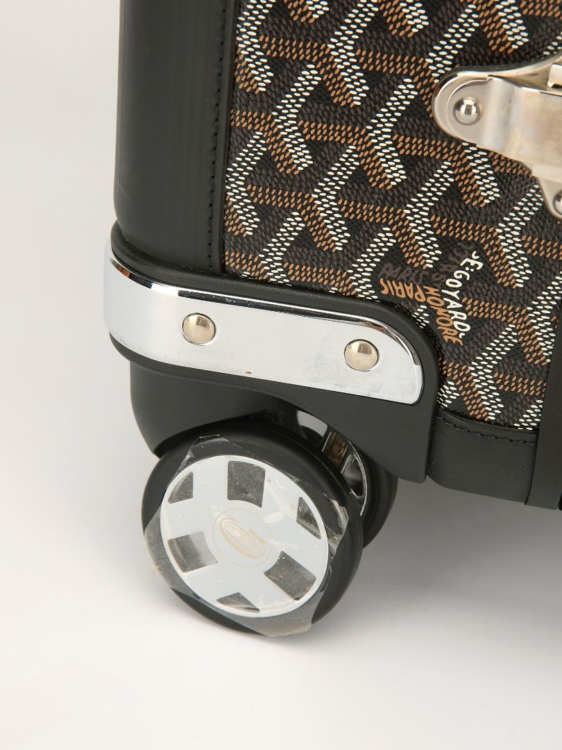 Black Bourget Trolley PM Suitcase With Black Leather Trim