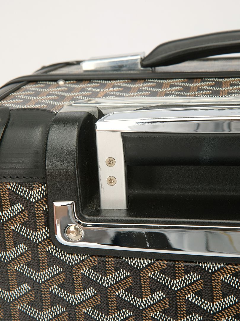 Black Bourget Trolley PM Suitcase With Black Leather Trim