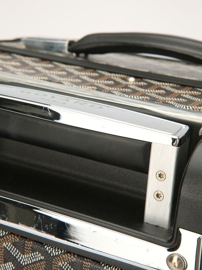 Black Bourget Trolley PM Suitcase With Black Leather Trim