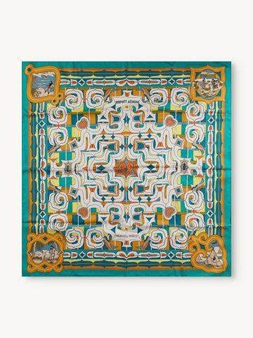 Teal Esprit Ainou Silk Twill Scarf