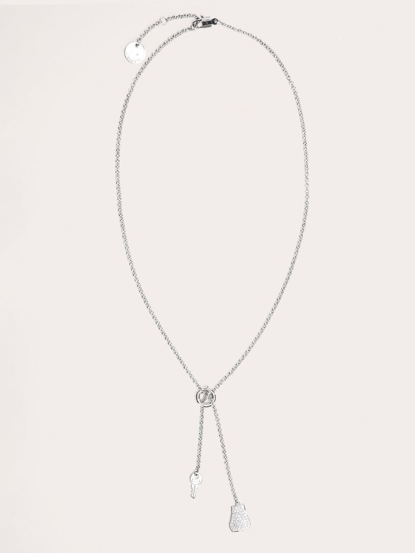 White Gold Small Model Kelly Clochette Necklace With Pavé Diamonds