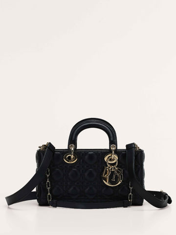 Black Medium Lady D-Joy Bag With GHW