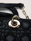 Black Medium Lady D-Joy Bag With GHW