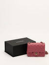 Pink Quilted Mini Square Bag With GHW