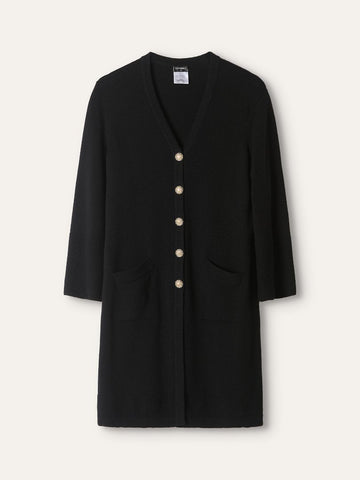 Black Cashmere Cardigan With GHW