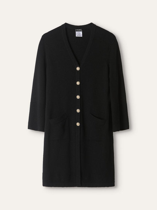 Black Cashmere Cardigan With GHW