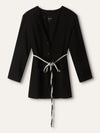 Black 21C Long Line Shimmer Tweed Jacket