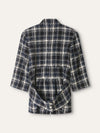 Multi Colour Checkered Tweed Cropped Sleeve Jacket