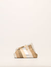 Neutral & Silver Small Fendi First Suede Clutch Bag With SHW