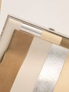 Neutral & Silver Small Fendi First Suede Clutch Bag With SHW