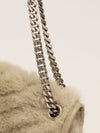 Medium Sidewalk Grey Niki Shearling Crossbody Bag With SHW